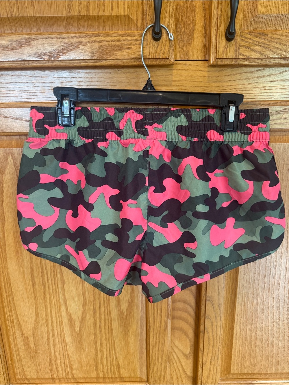 52 OP Pink Camo Athletic Running Shorts Women’s Medium Neon Pink Green - Picture 4 of 6